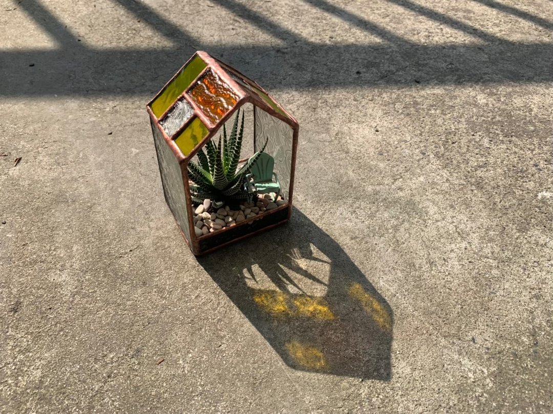棕色小屋植栽 | 镶嵌玻璃 - 植栽/盆栽 - 玻璃 