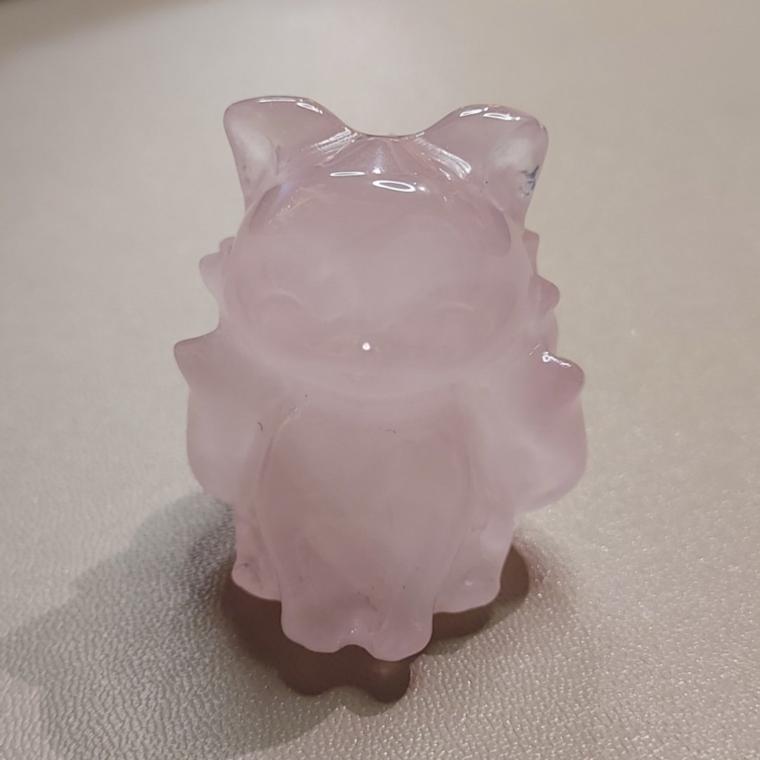 粉晶九尾狐 - 改善人缘 增加姻缘 - 摆饰 - 水晶 