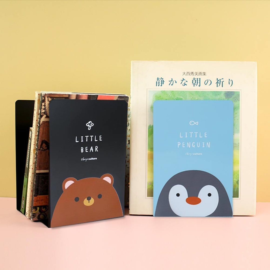 Chuyu 铁制L型书架-2入/可爱书挡/书立/桌面收纳/立书架/书靠/ - 书架/书挡 - 其他材质 多色