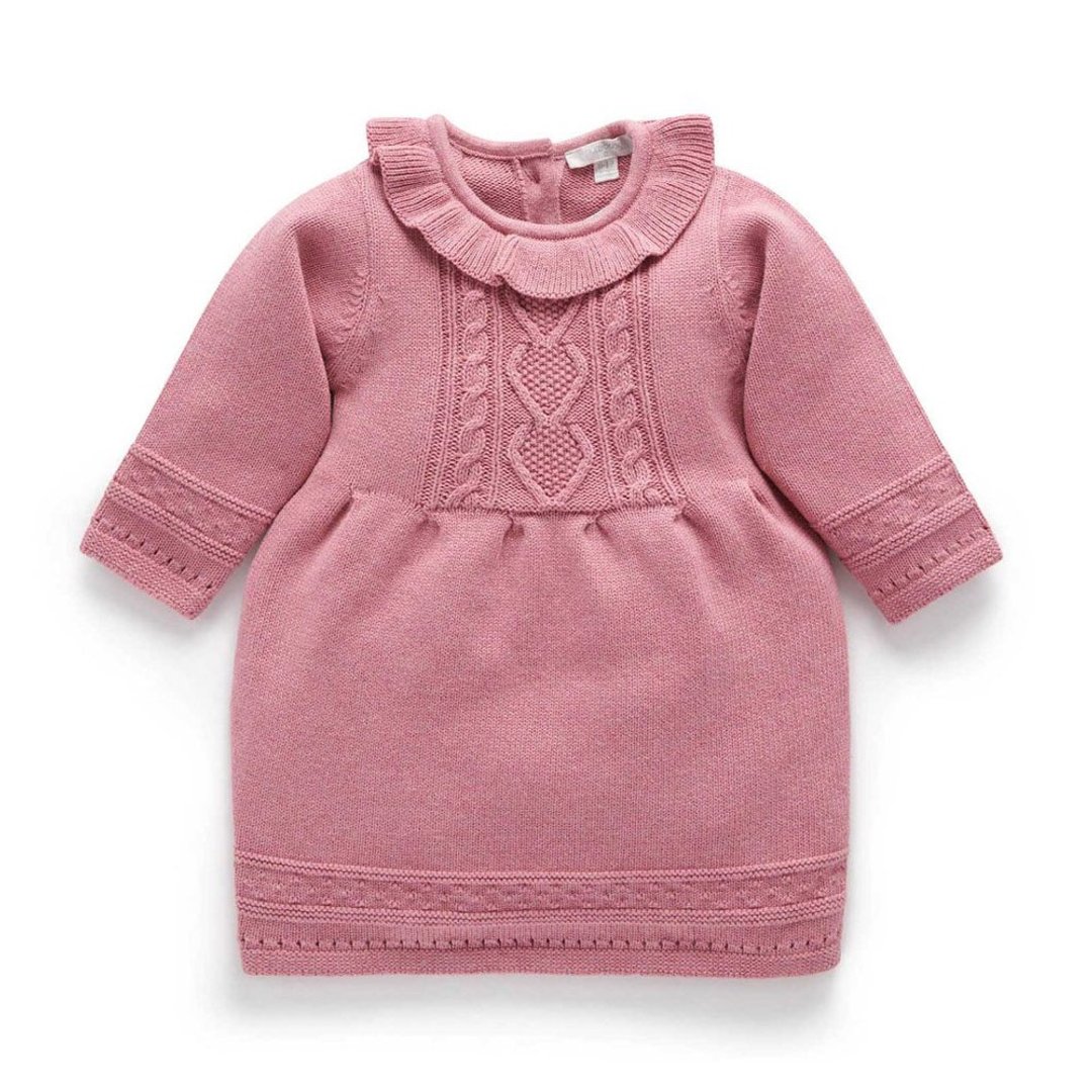 澳洲Purebaby有机棉女童针织洋装/裙子 6M~4T 粉红色 - 童装裙 - 棉 