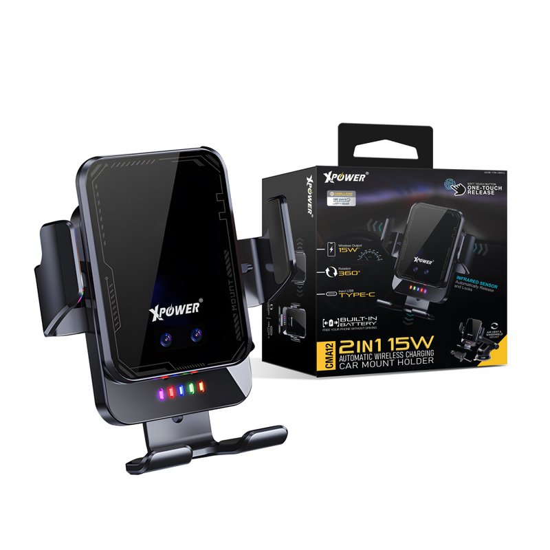 XPower CMA12 2合1 15W 无线快充自动车支架 - 其他 - 其他金属 黑色