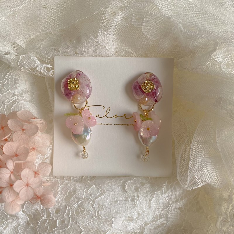 | 妖精吻痕-藕紫 | 耳环 - 耳环/耳夹 - 植物．花 紫色