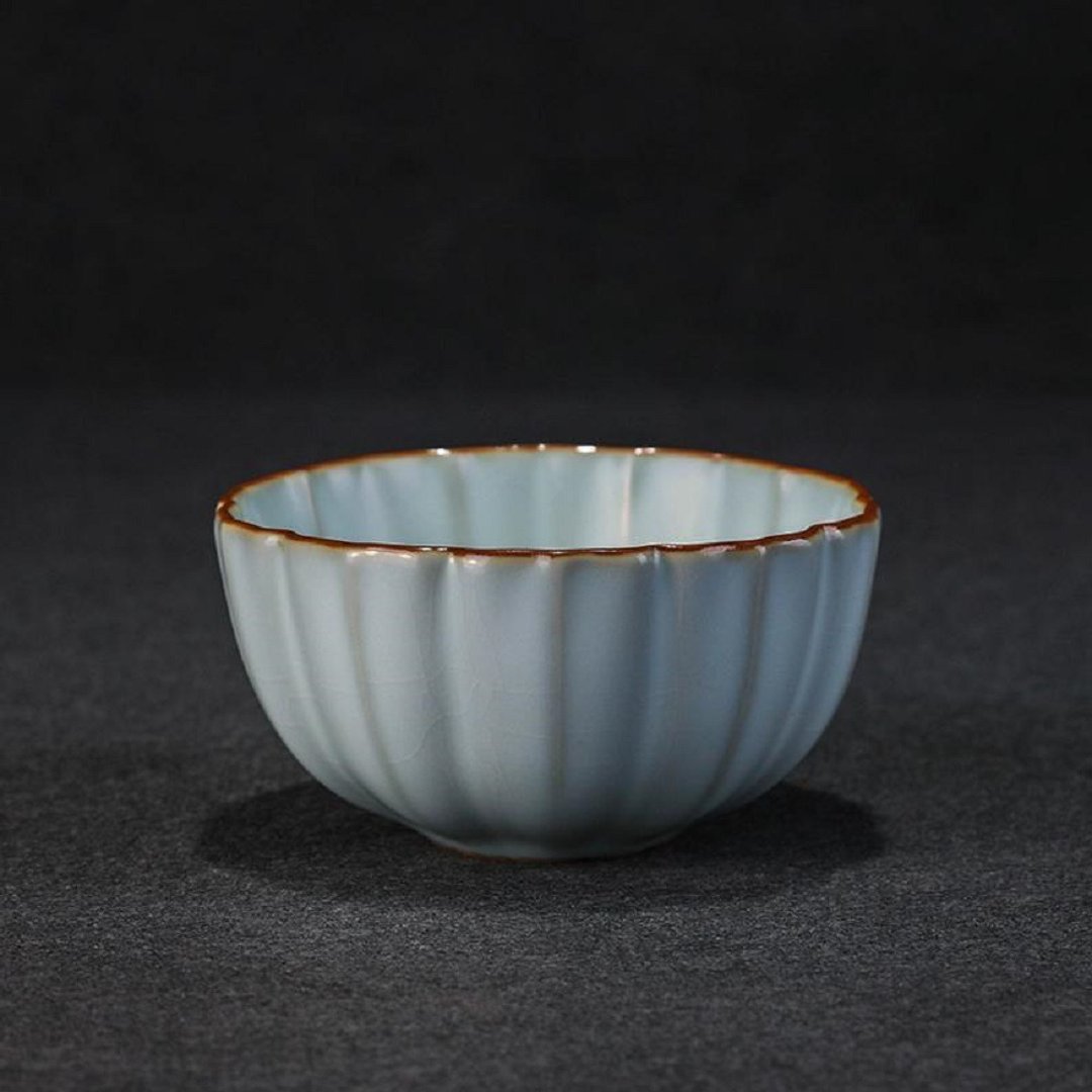 <天青汝窑> 菊瓣杯  茶具 茶杯 - 茶具/茶杯 - 陶 