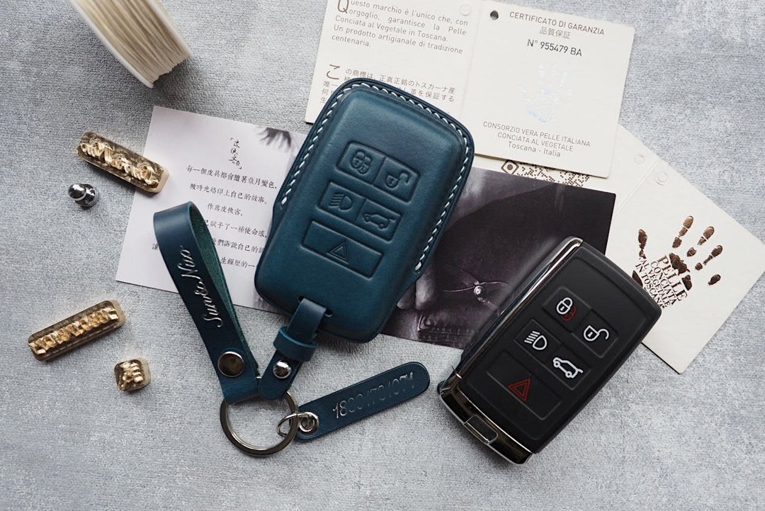 路虎LandRover/捷豹Jaguar车钥匙套 纯手工牛皮 定制化 圣诞礼盒 - 钥匙链/钥匙包 - 真皮 多色