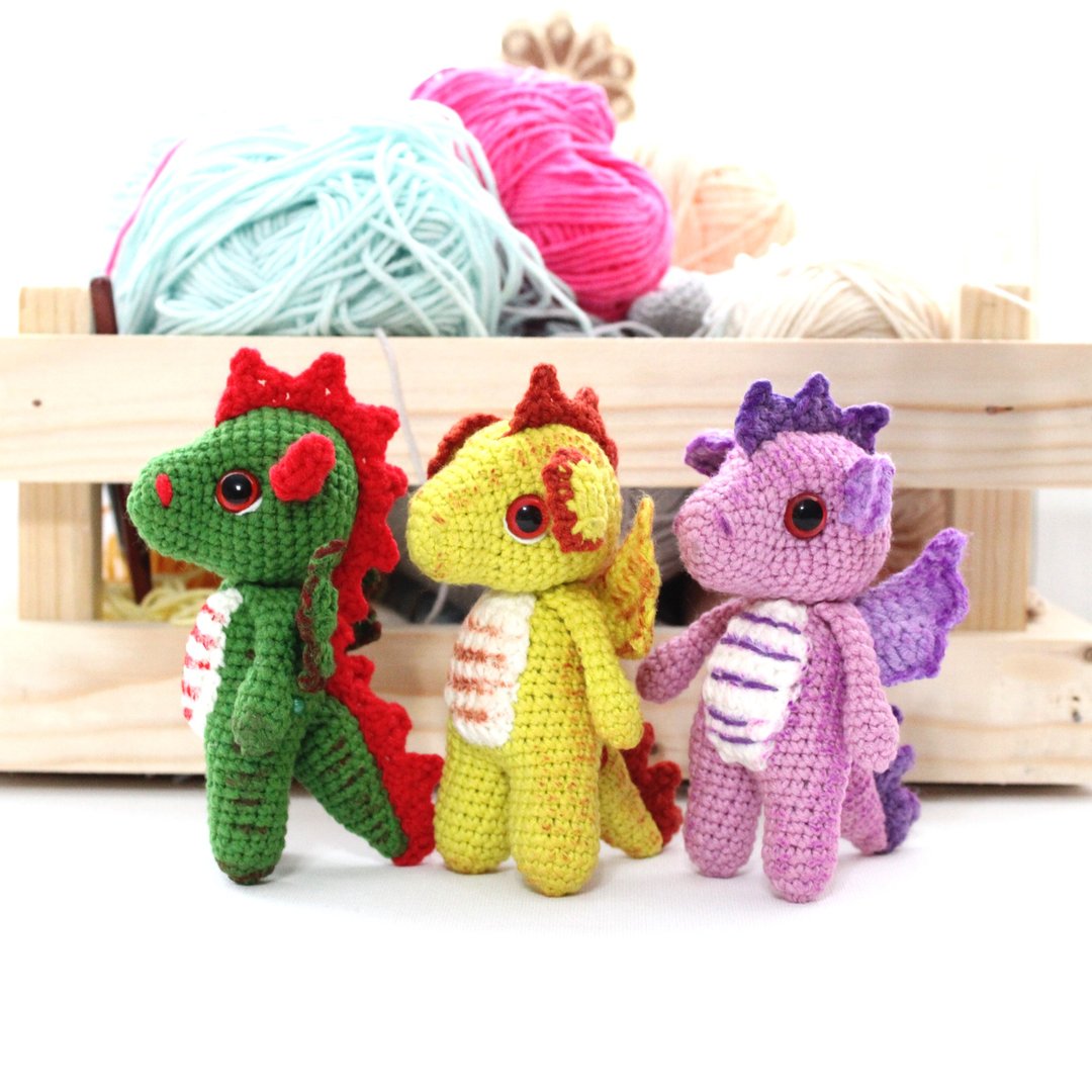 小龙钩针图案 PDF 英文 Amigurumi 恐龙玩具钩针 - 手工艺教程/工具书 - 其他材质 