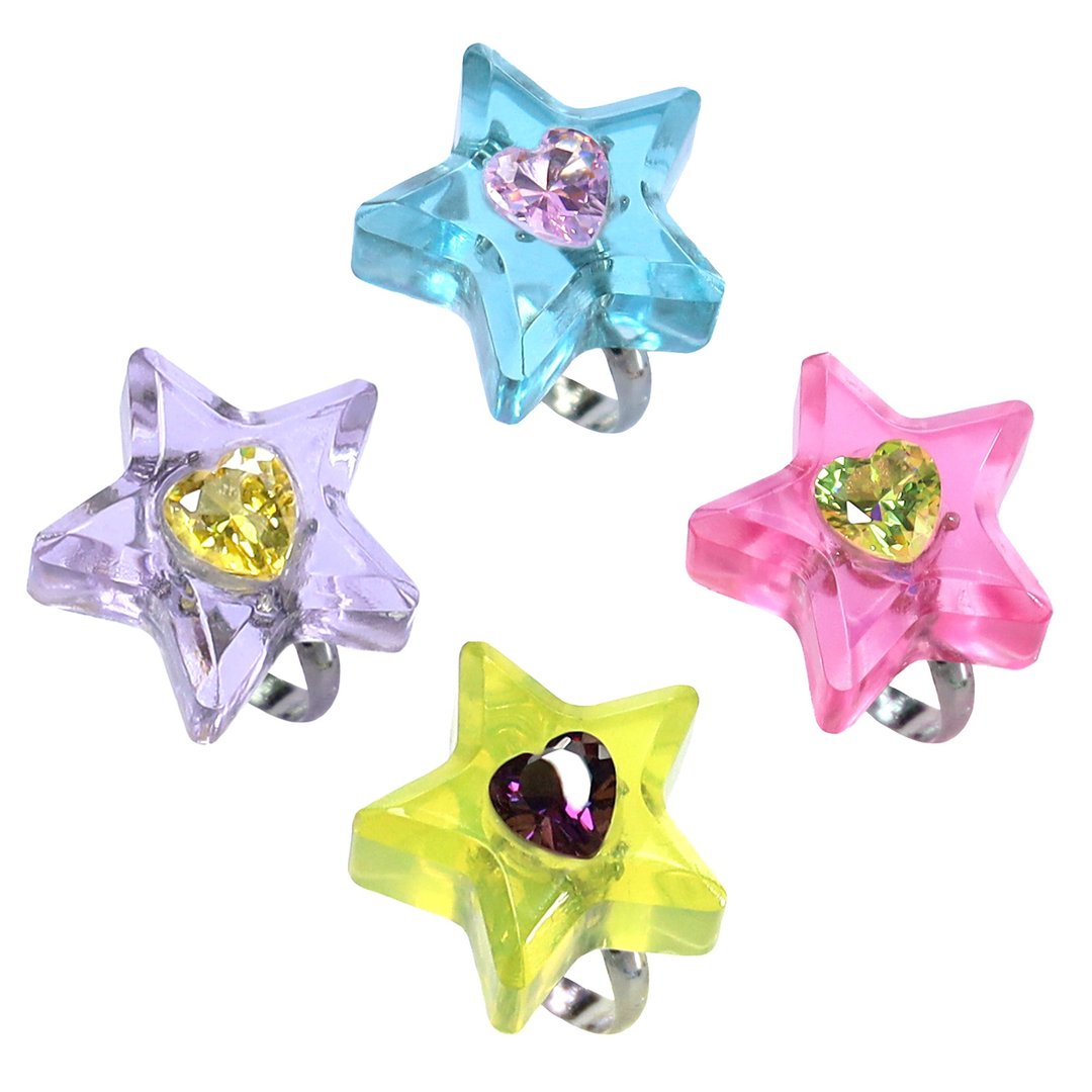 KDNP Star with Heart Stone Rings - 戒指 - 树脂 多色