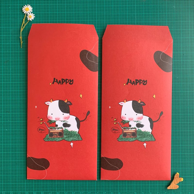 Happy 牛 Year 红包袋 - 红包/春联 - 纸 红色