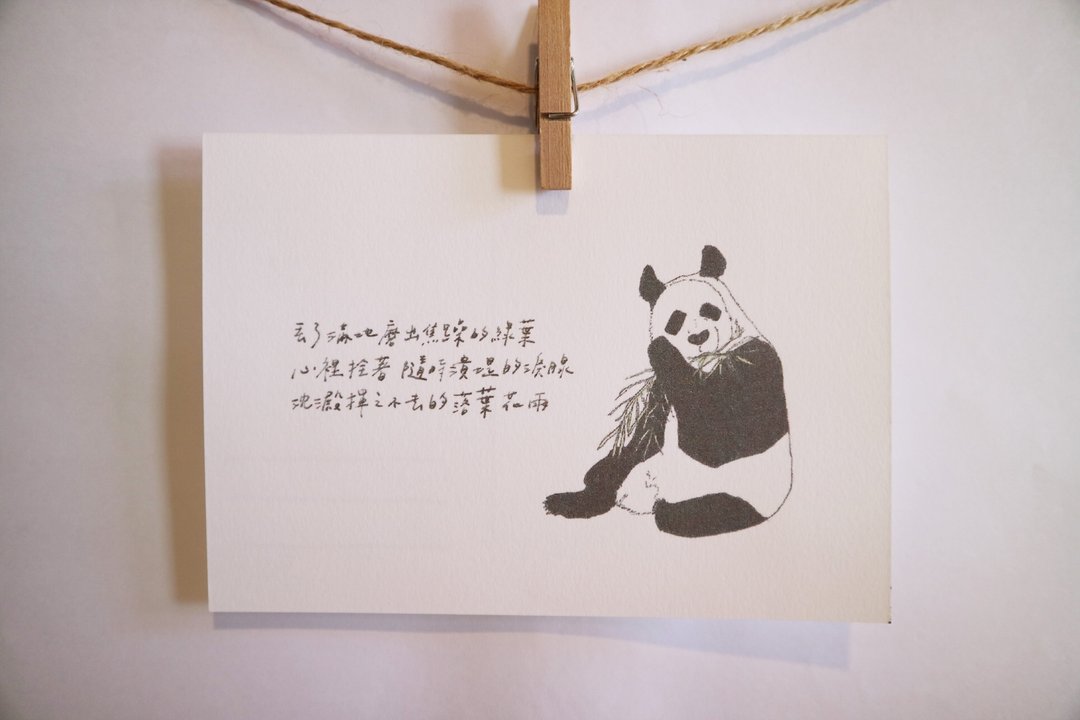 动物与它的诗24/ 熊猫/ 手绘 /卡片 明信片 - 卡片/明信片 - 纸 