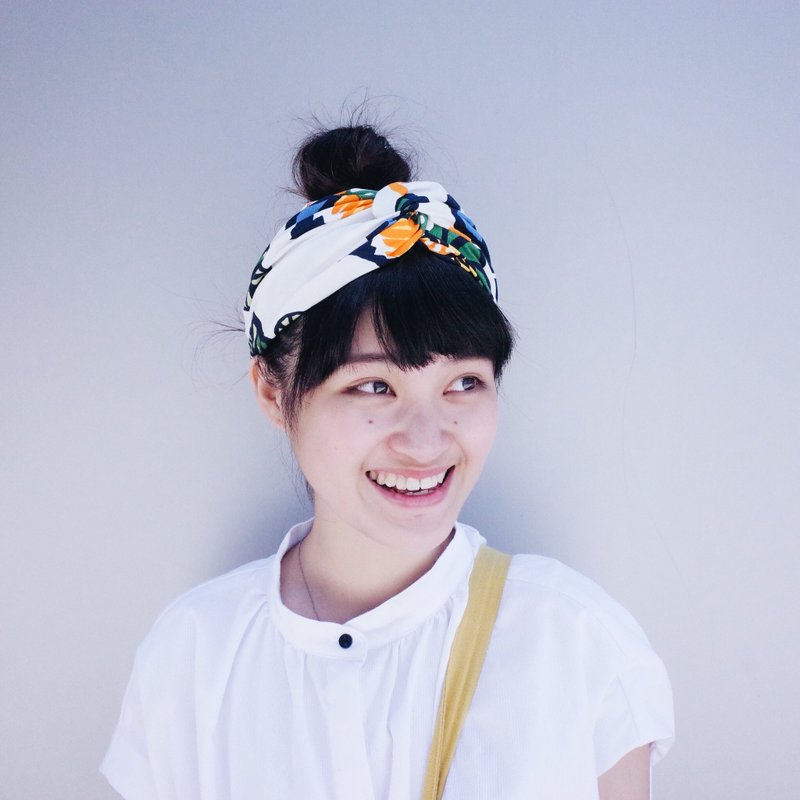 小桑 芬兰系列 松紧宽版/手工发带 - 发饰 - 棉．麻 白色