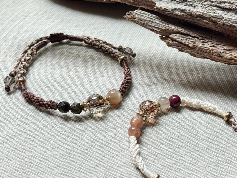 雪下晴 / 黑金超七 编绳 手链 - 手链/手环 - 水晶 