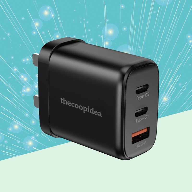 GaN BLOCK 65W 3接口PD+QC快速充电器 英式插脚 黑 - 手机配件 - 其他材质 