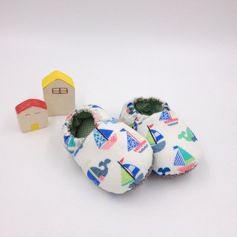 鲸鱼帆船-学步鞋/宝宝鞋/婴儿鞋 - 婴儿鞋 - 棉．麻 蓝色