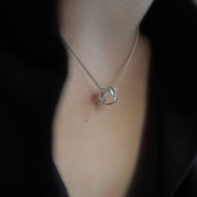 森林系 925纯银 轻银叶雪 篓空 项链 短链 长链 免费送礼包装 - 项链 - 纯银 透明