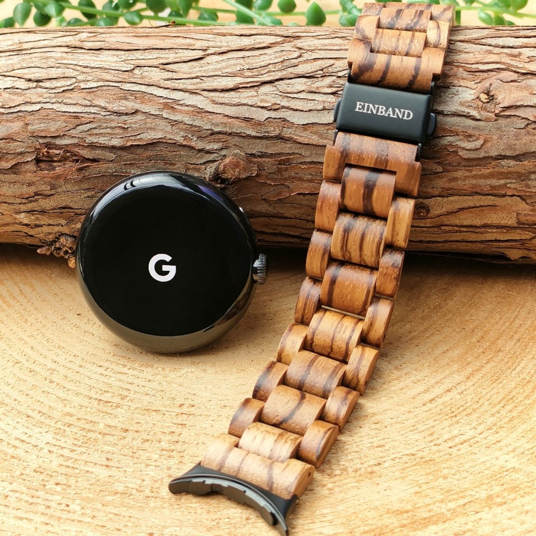 【木制表带】EINBAND Google Pixel Watch 天然木质表带【斑马木】 - 女表 - 木头 咖啡色