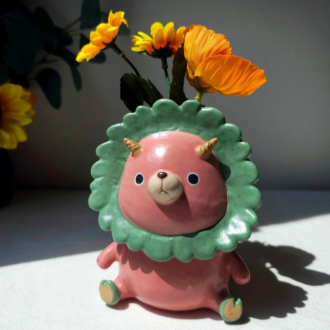 Chimera vase plus jewelry jar. Handmade ceramic home decor. - 花瓶/陶器 - 陶 