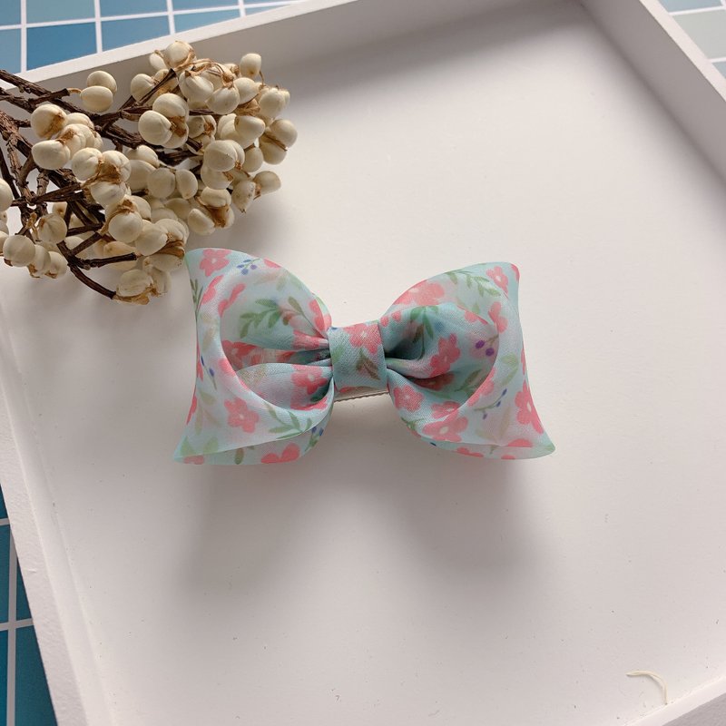 W&C手作 ||花。蝴蝶|| 烟灰蓝 网纱 发夹 - 发饰 - 其他材质 多色