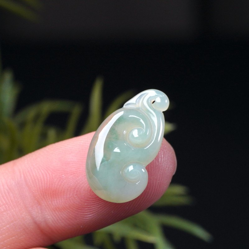 【愿·事事如意】冰种飘绿如意 | 裸石 | 天然缅甸翡翠A货 | 送礼 - 吊饰 - 玉石 绿色