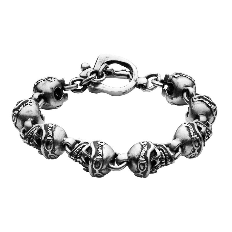 SKULLY RIDER Heads 骷髅头骑士手环_S - 手链/手环 - 不锈钢 黑色