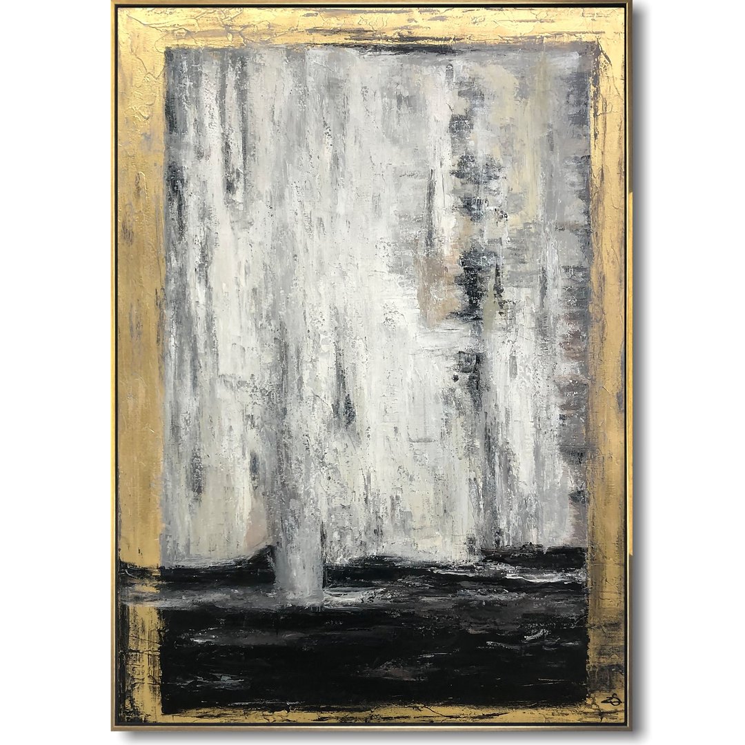 金箔轮廓画大型金箔艺术品灰色绘画装饰金色 - 墙贴/壁贴 - 压克力 灰色