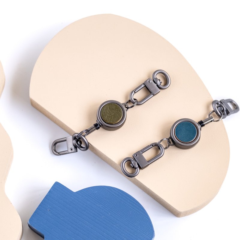 证件套伸缩环 /易拉扣 (不含证件套) - 钥匙链/钥匙包 - 真皮 黑色