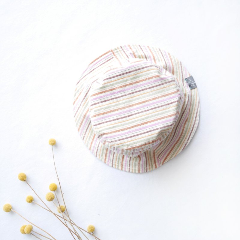 夏日双面渔夫帽系列 | 质朴粉色线 - 帽子 - 棉．麻 多色