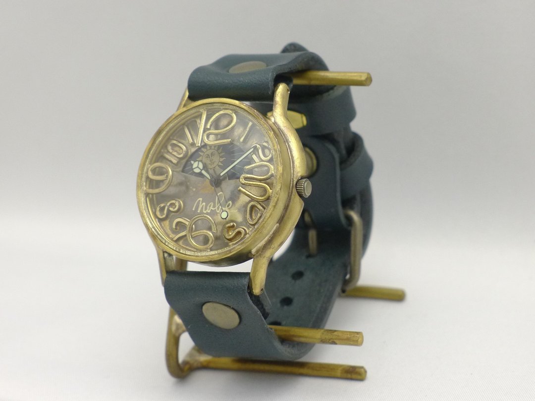 手作表 HandCraftWatch JUMBO Brass（黄铜）Sun&Moon J.B.2-S&M (JUM31B-SM 时标) - 女表 - 铜/黄铜 金色