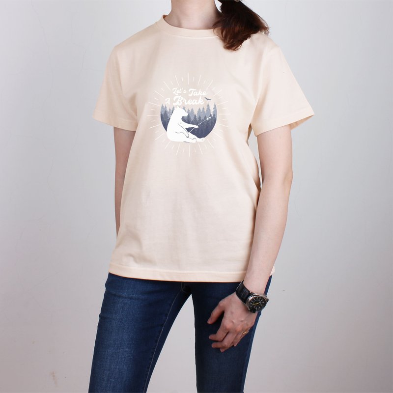 【复古】Take a break休息一下  短T/男T恤/女上衣/T-Shirt - 男装上衣/T 恤 - 棉．麻 黑色