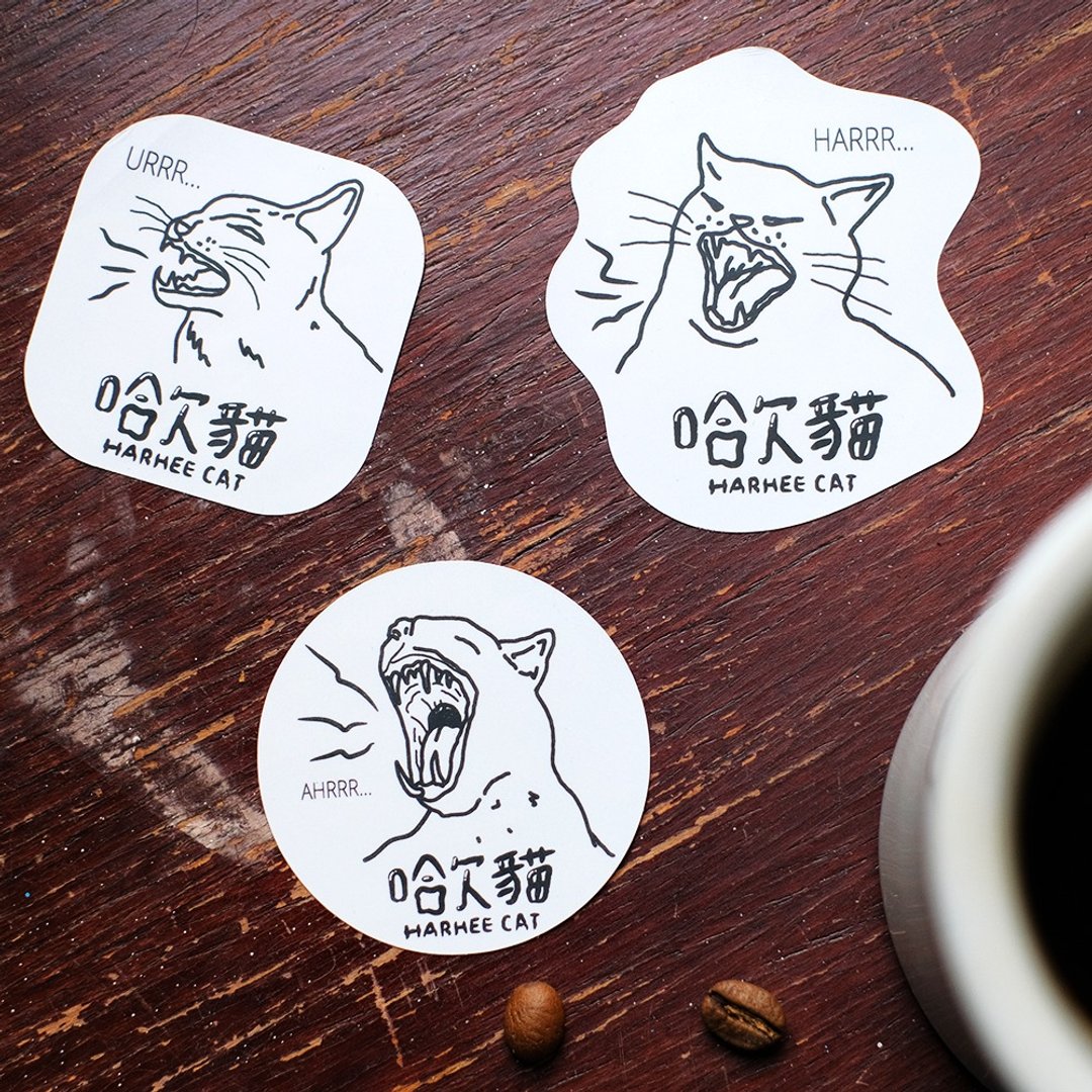 珠光雾膜防水贴纸 - 欠猫 - 贴纸 - 防水材质 白色