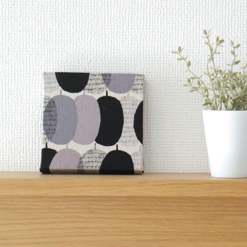 12x12cm fabric panel [retro fruit black] - 墙贴/壁贴 - 棉．麻 黑色