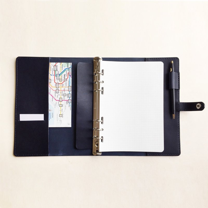 Logbook A5六孔活页皮革手帐笔记本  定制化礼物 - 笔记本/手帐 - 真皮 蓝色