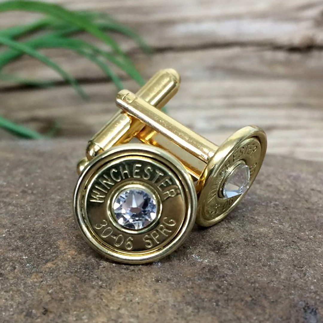 Bullet Designs 春田步枪子弹 水钻袖扣 / 金属造型衬衫西装袖扣 - 袖扣 - 其他金属 