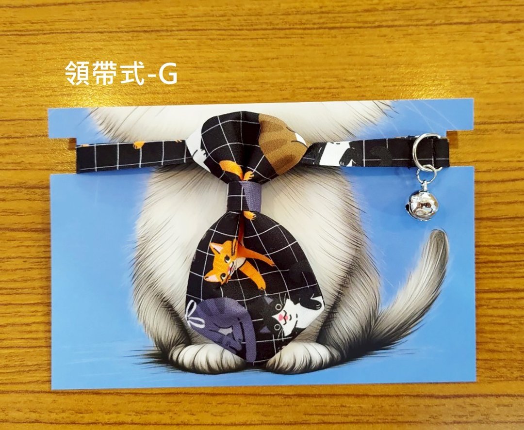 3猫小铺独家设计猫咪图案项圈-领带式G - 项圈/牵绳 - 聚酯纤维 