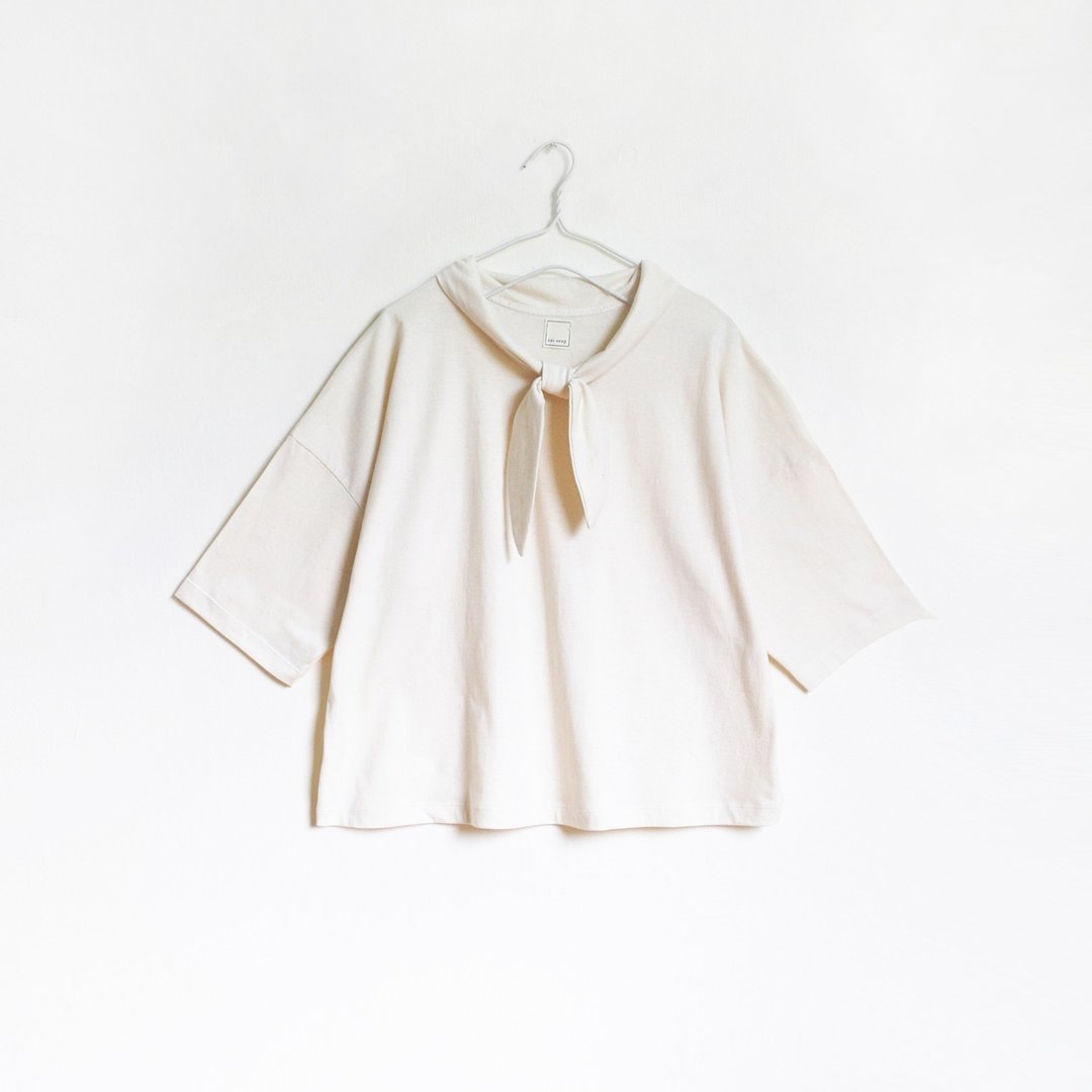 sailor collar t-shirt (natural) - 女装 T 恤 - 棉．麻 白色