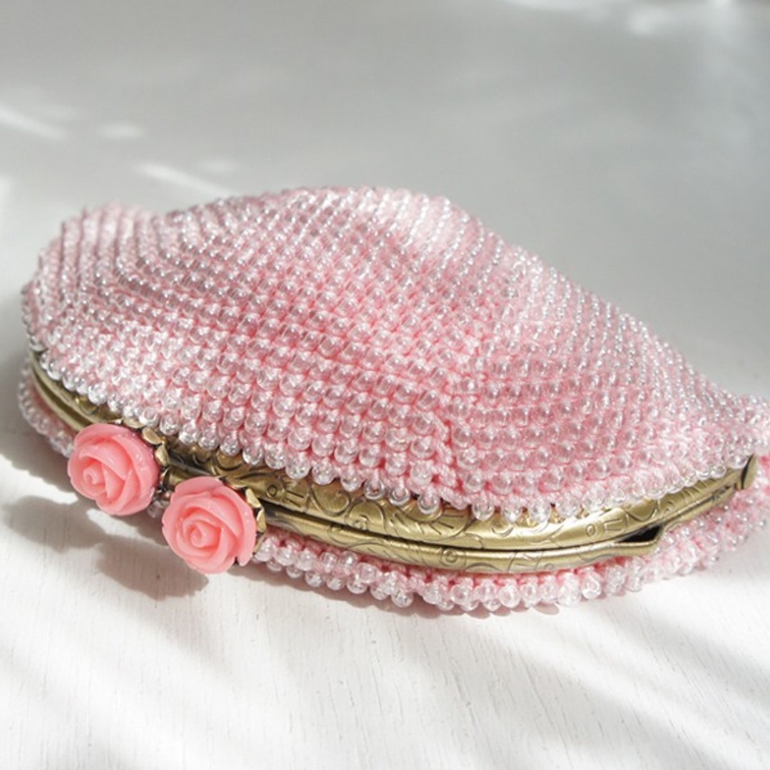 Ba-ba handmade Beads crochet pouch No. 751 - 化妆包/杂物包 - 其他材质 粉红色