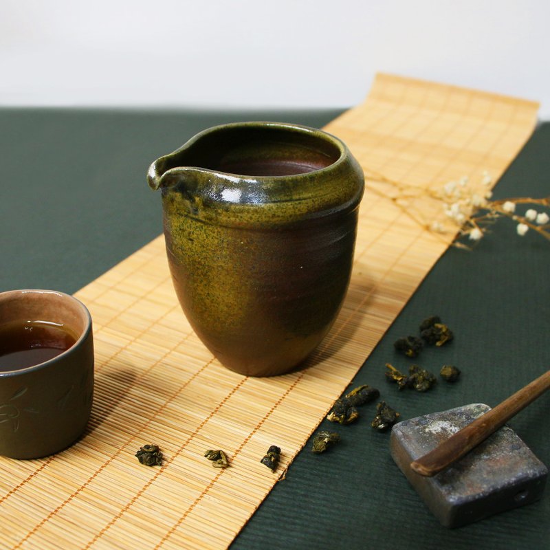 缩口茶海 新彩烧 柴烧陶器 手作作品| 茶具 礼物 收藏 陈威恩作品 - 茶具/茶杯 - 陶 绿色