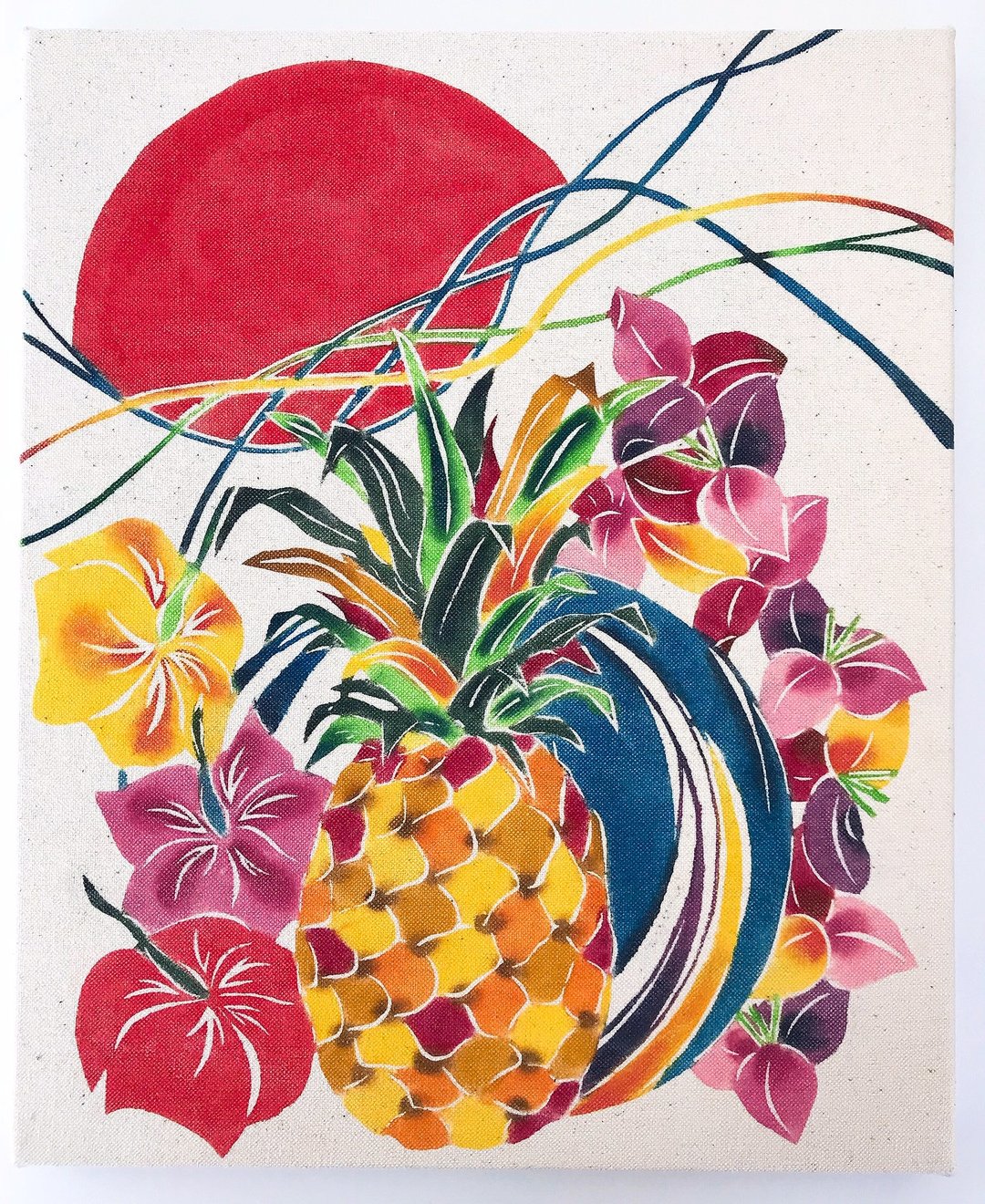 Interior Fabric Panel Design depicting the summer of Okinawa - 墙贴/壁贴 - 棉 多色