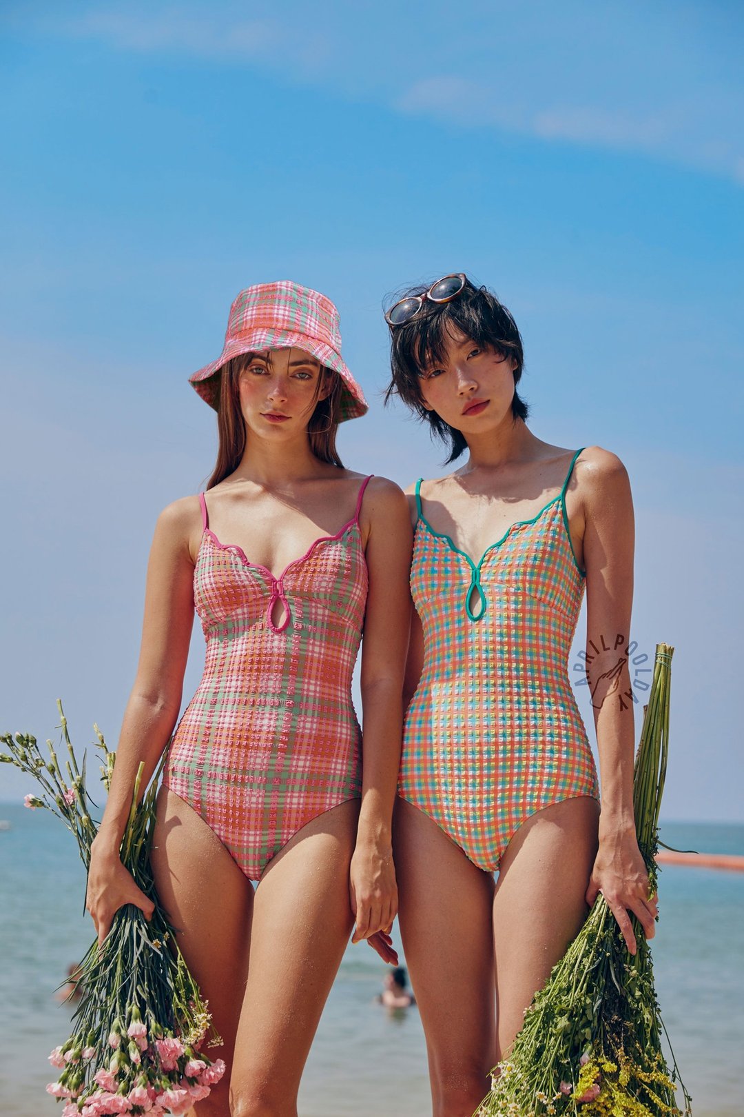 Aprilpoolday / CLAUDIA'S FOREVER ONE / 电动格纹 - 女装泳衣/比基尼 - 其他材质 多色