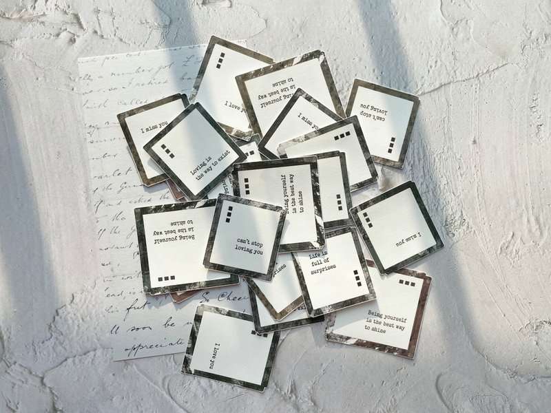 水彩笔触 颓废感 画框标签 纸张包 105 x 148 mm - 卡片/明信片 - 纸 多色