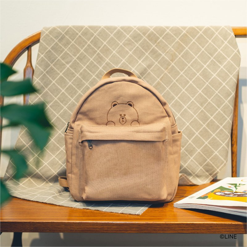 熊大帆布小后背包・Pinkoi | LINE FRIENDS Special Edition - 后背包/双肩包 - 棉．麻 