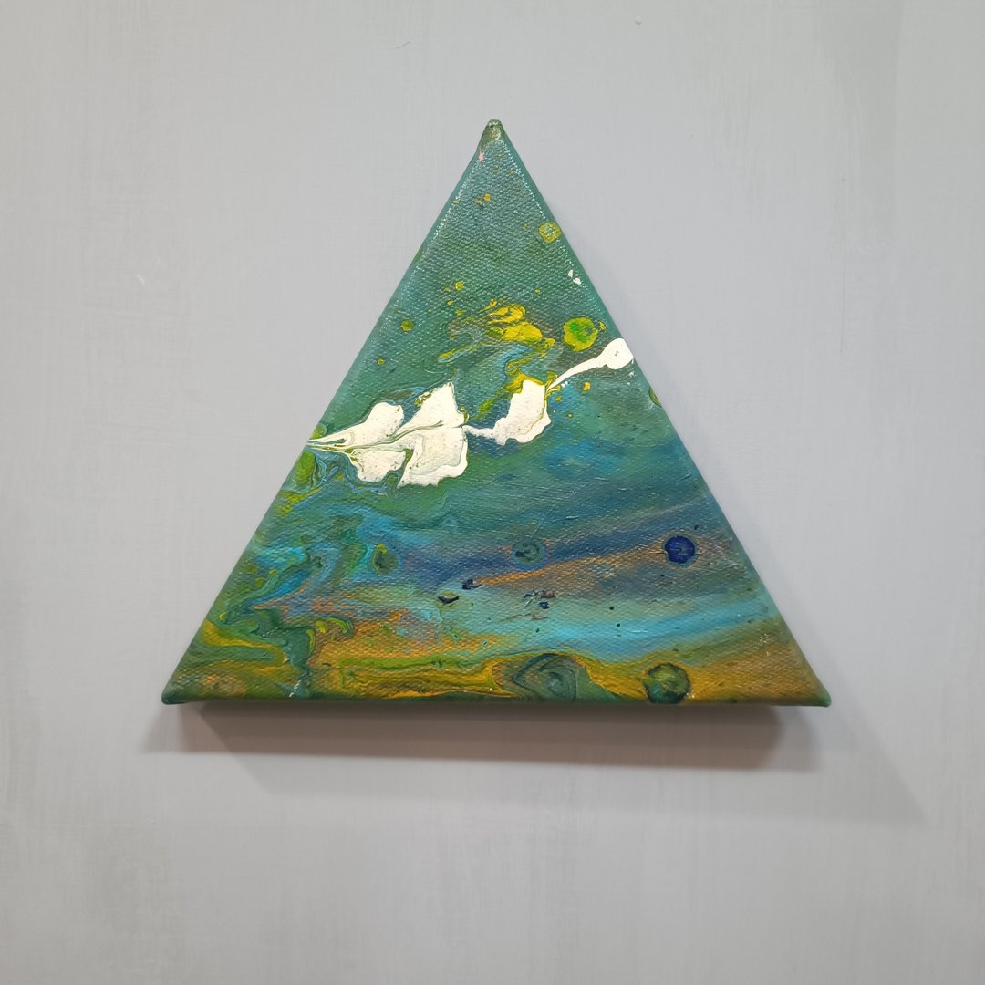 流体画作品-荷  展示品 教案样本 换季出清 海洋油画 - 海报/装饰画/版画 - 颜料 