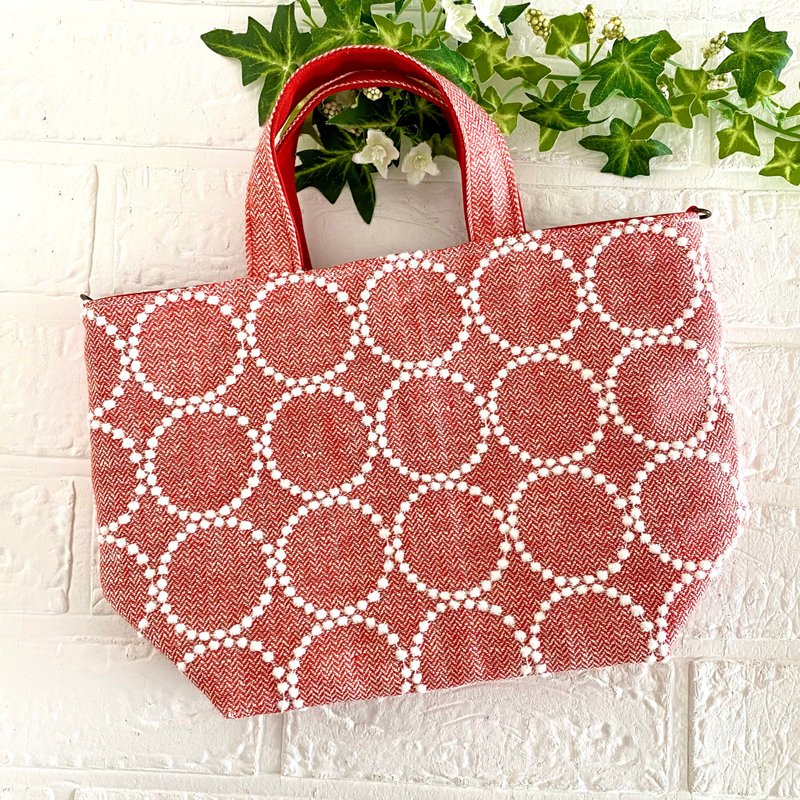 Mina Perhonen S号手提包 minaperhonen - 手提包/手提袋 - 棉．麻 红色