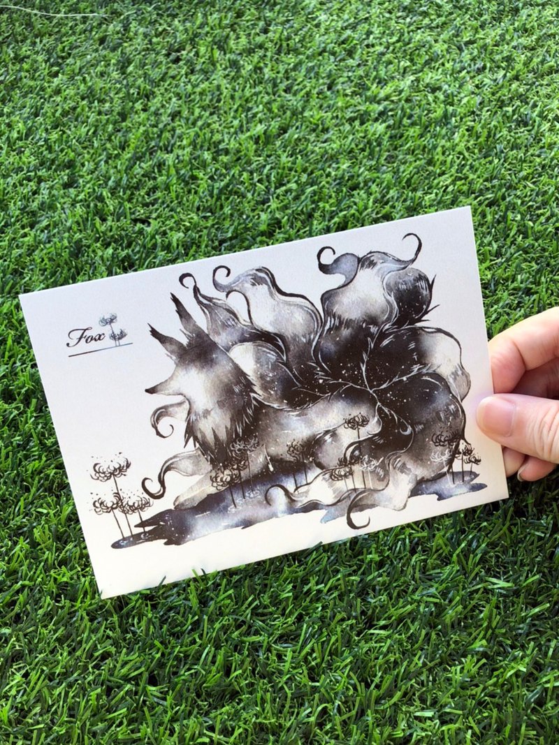 九尾明信片  玖墨 - 卡片/明信片 - 纸 黑色