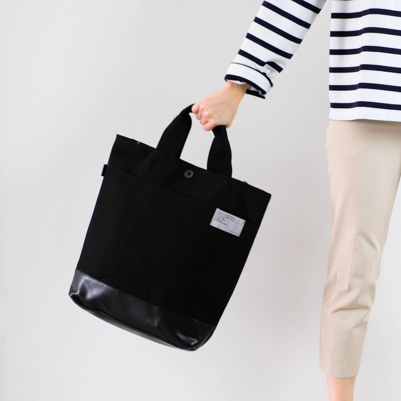 SAN-JON TOTEBAG ##Black - 后背包/双肩包 - 人造皮革 黑色