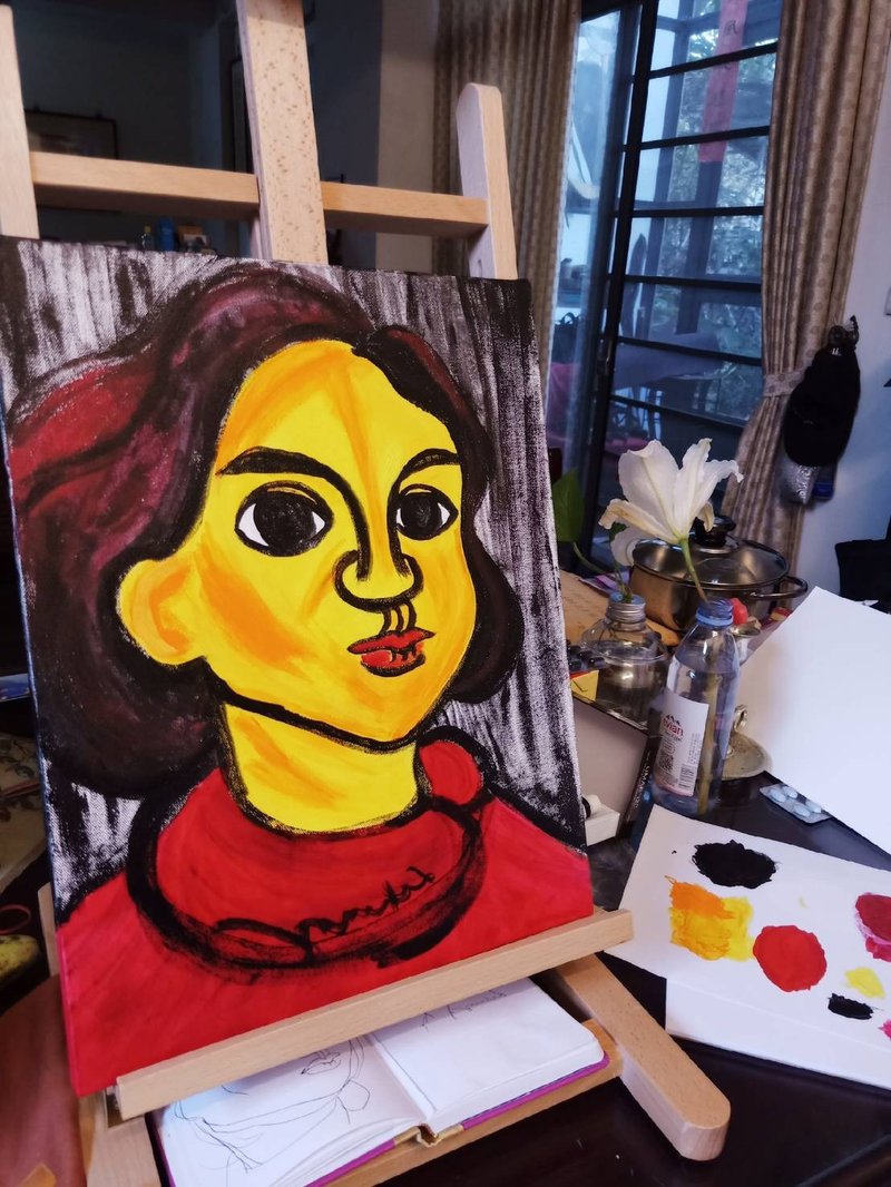 在我眼里 | 人像来图订制 | 油画 定制化 似颜绘 定制人像 送礼 - 订制画像 - 颜料 多色