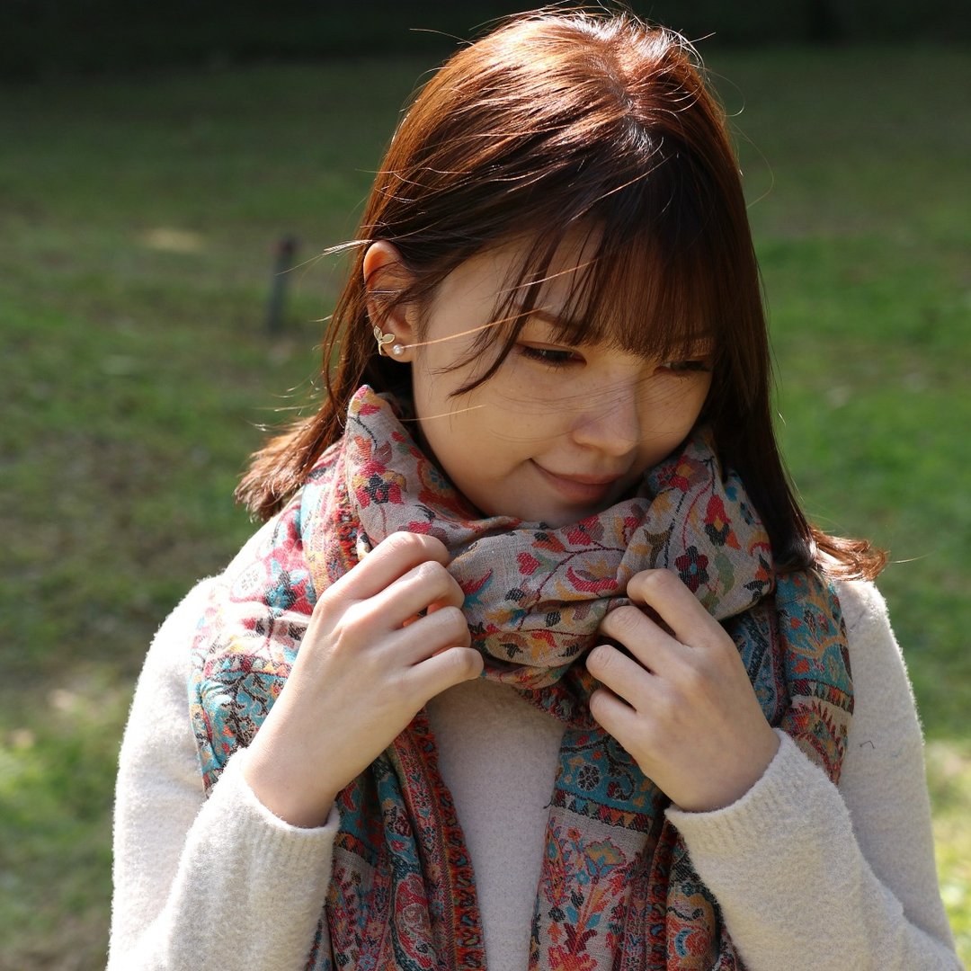 Kani卡尼丨顶级羊绒围巾-Pashmina(彩条落日) - 围巾/披肩 - 其他材质 