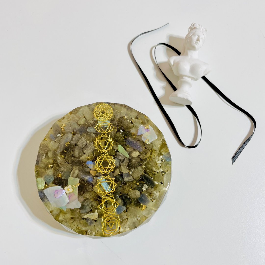 七脉轮奥刚杯垫/烛台/摆件/疗愈/orgonite/招财开运 - 摆饰 - 半宝石 多色