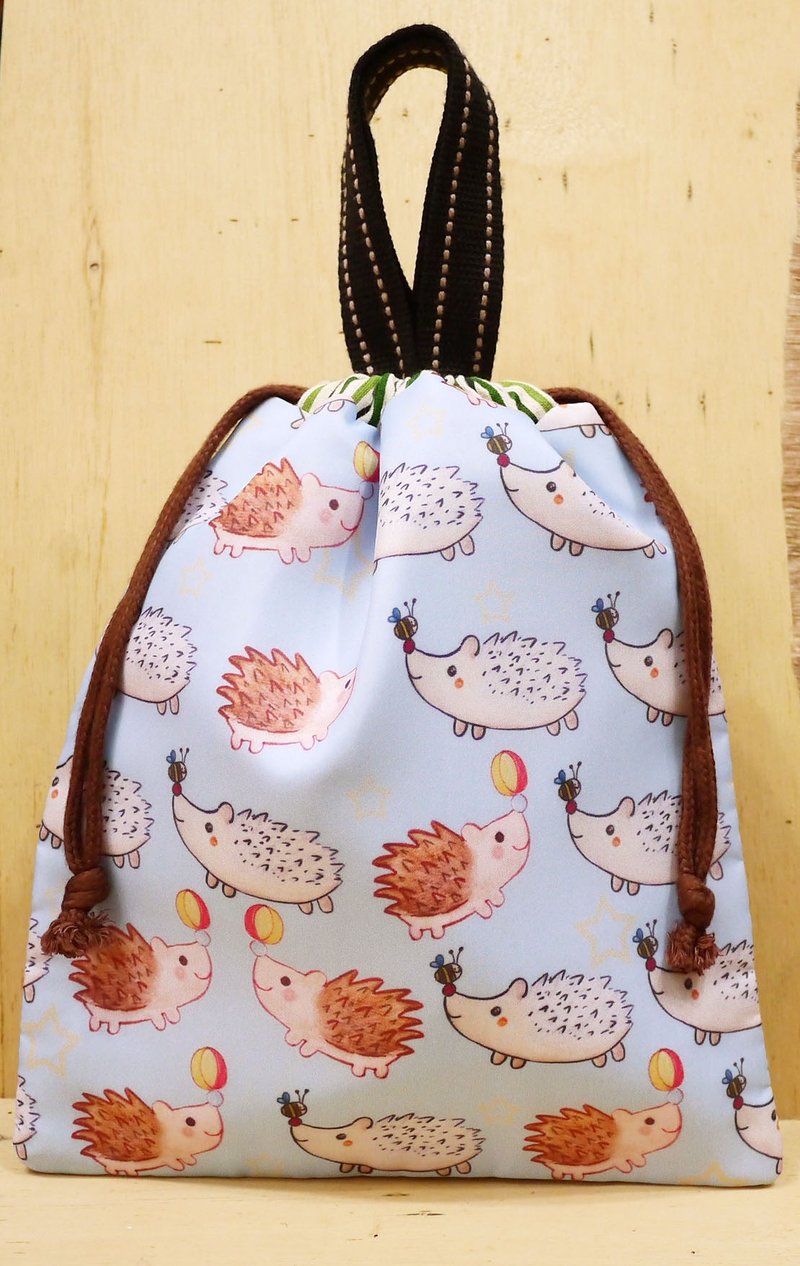 {可定制化手写名字}手绘风格图案 刺猬 束口袋 - 化妆包/杂物包 - 其他材质 多色