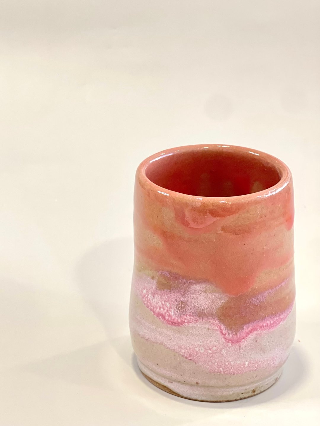 微不规则手感 粉红夕阳 握杯 - 其他杯子 - 陶 多色