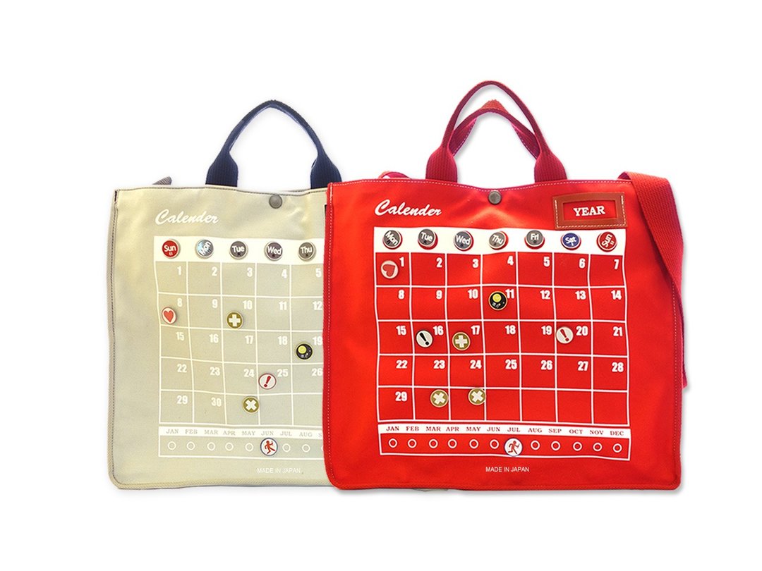 Calender bag - 手提包/手提袋 - 棉 红色