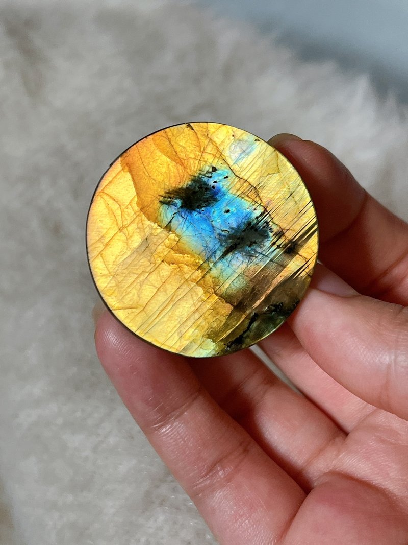 天然金光拉长石裸石  光谱石收藏品 - 项链 - 水晶 多色